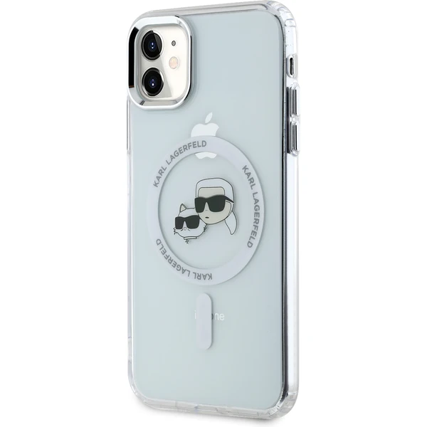 Karl Lagerfeld IML K&CH Heads Metal Frame MagSafe zadný kryt pre iPhone 11 číry - Puzdra - Obrázok 1b32a33405a548b5af6964d899dd68ed