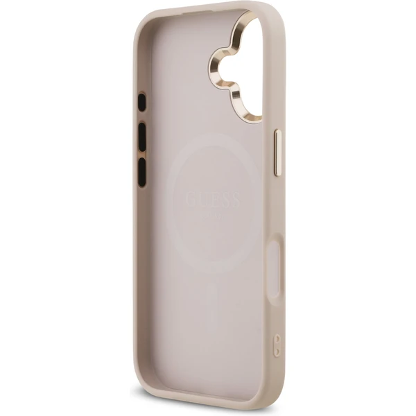 Guess PU Leather 4G Triangle Logo Gold Frame MagSafe kryt iPhone 17 ružový - Puzdra - Obrázok 1b3d0465352e40e7a06c10d9e94f3366