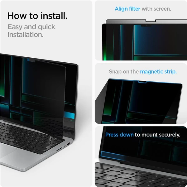 Spigen SafeView Privacy fólie MacBook Pro 14" (M5/M4/M3/M2/M1) - Ochranné fólie a sklo - Obrázok 1b62ce7263eb4849b69dcfae169ba28f