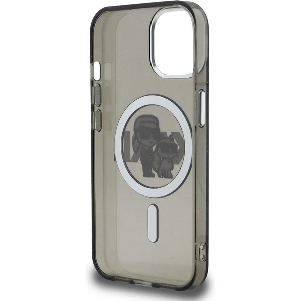 Karl Lagerfeld IML Glitter Karl and Choupette Sketch MagSafe kryt iPhone 15 čierny - Puzdra - Obrázok 1b755a2a54d2413f9972f27e5170b2e5