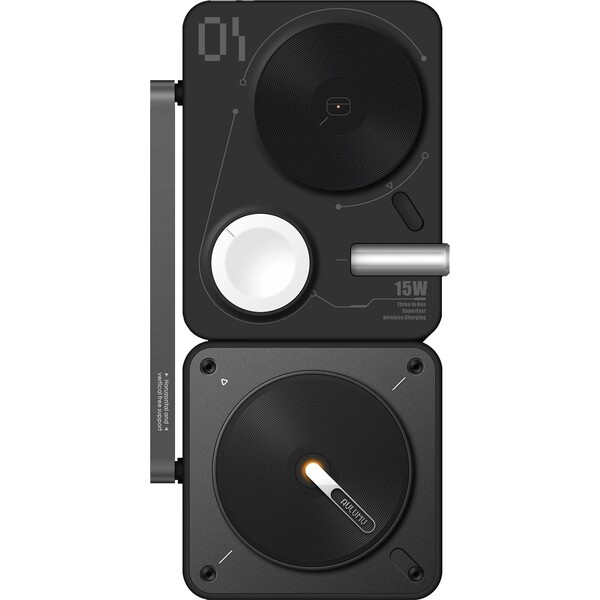 Aulumu M01 4-v-1 sklápací bezdrôtová nabíjacia stanica a podložka MagSafe nabíjačka Čierna - Nabíjačky - Obrázok 1ba454e4be644b139eccb90fee90bd32