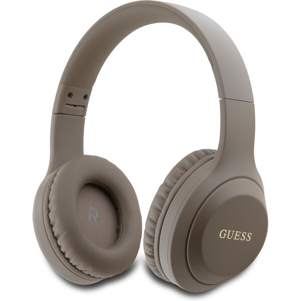 E-shop Guess Classic Silver Logo Bluetooth bezdrôtové slúchadlá hnedá