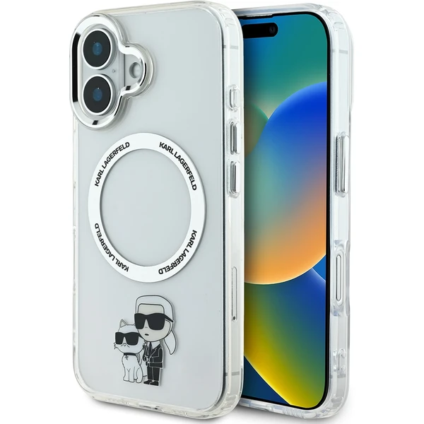 Karl Lagerfeld IML Karl and Choupette MagSafe kryt pre iPhone 16 číry - Puzdra - Hlavný obrázok
