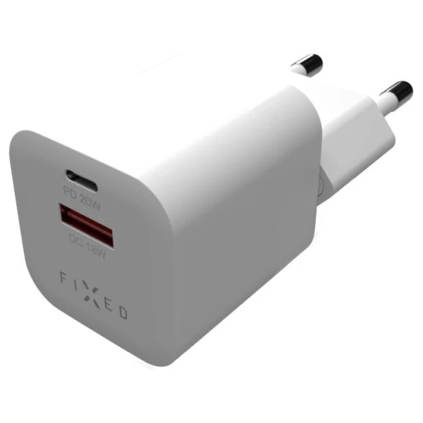 FIXED Mini nabíjačka s USB-C a USB-A výstupom PD 20W a QC 3.0 biela - Nabíjačky - Obrázok 1c091cb8b49342469e1f90df7a453529