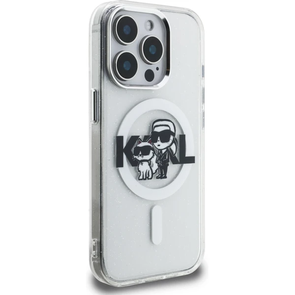 Karl Lagerfeld IML Glitter Karl a Choupette Sketch MagSafe kryt iPhone 15 Pre číry - Puzdra - Obrázok 1c0f7f3e88c84fbf81e0bb9e61337166