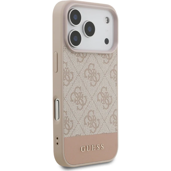 Guess PU 4G Stripe Zadný Kryt pre iPhone 17 Pro ružový - Puzdra - Obrázok 1c2b93cb0b4c4e30a5ab57aa18d49793