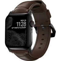 Nomad Traditional kožený remienok Apple Watch Ultra (49mm) 8/7 (45mm)/6/SE/5/4 hnedý/čierne pracky - Remienky