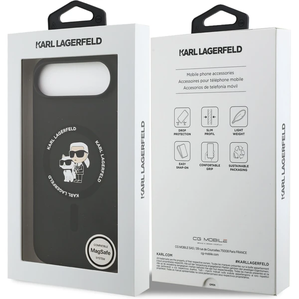 Karl Lagerfeld Liquid Silicone Karl a Choupette MagSafe kryt iPhone Air čierny - Puzdra - Obrázok 1c4ebd3a769e4ef78f43874eddc1d422