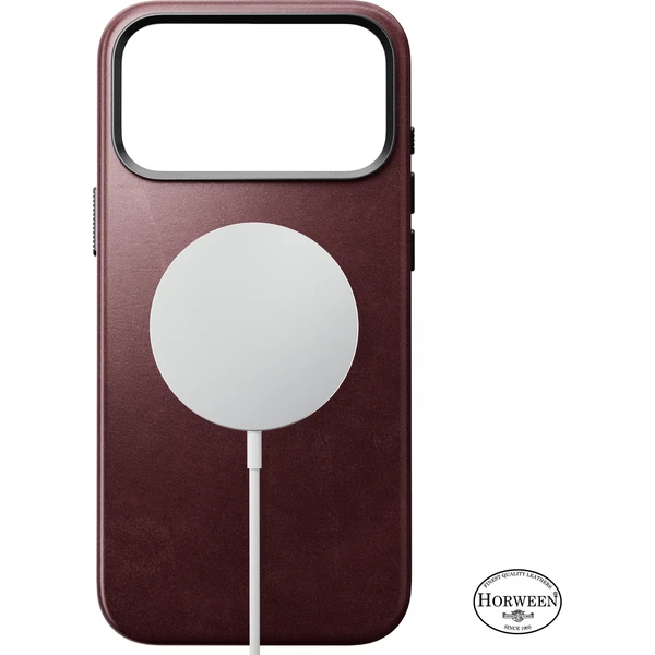 Nomad Traditional Leather (Horween) MagSafe kožený kryt iPhone 18 Pro Max Burgundy - Puzdra - Obrázok 1c7c9468b1d14b2882e5129135e3e996