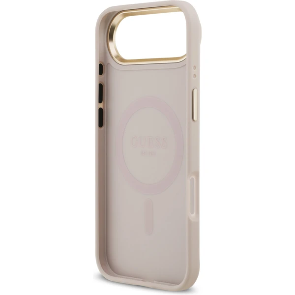 Guess PU Leather 4G Gold Frame MagSafe kryt iPhone Air ružový - Puzdra - Obrázok 1c8e77b234124f42a572109b44ec9f6b