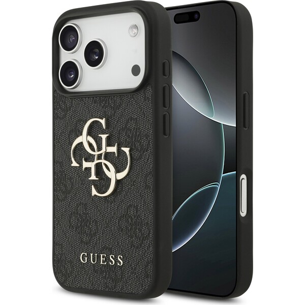 E-shop Guess PU 4G Metal Logo kryt iPhone 17 Pro sivý