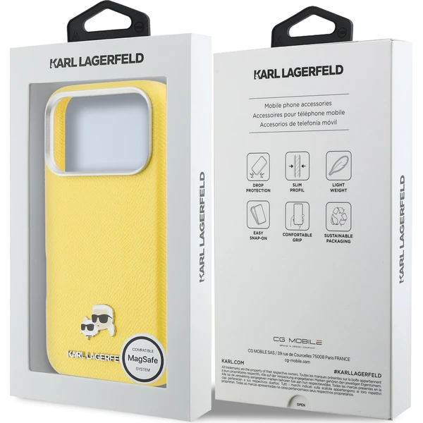 Karl Lagerfeld PU Karl a Choupette Hlavičky Špendlíky MagSafe kryt iPhone 17 Pro Max žltý - Puzdra - Obrázok 1cc8cd01fcef402a975ec15b83bc2917