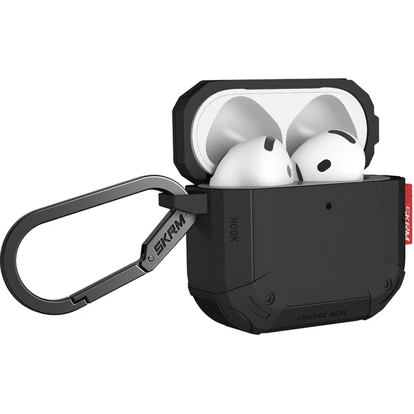 SKINARMA Mecha CE puzdro pre AirPods 4 čierne - Puzdra - Obrázok 1d89b7e9fcd14e1e90980fe14c6e438a