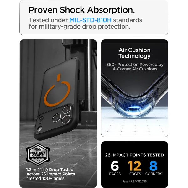 Spigen Ultra Hybrid MagSafe kryt iPhone 18 Pro Max/17 Pro Max mrazivo čierna oranžová - Puzdra - Obrázok 1dd51ecdcac04a3b90efeb523dd0d347