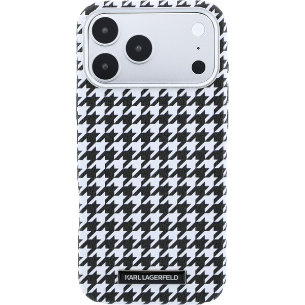 Karl Lagerfeld PU Houndstooth Resin Plate MagSafe kryt iPhone 17 Pro Max čierny - Puzdra - Obrázok 1dd9fcc517be43b89ee7a86abd8101fb