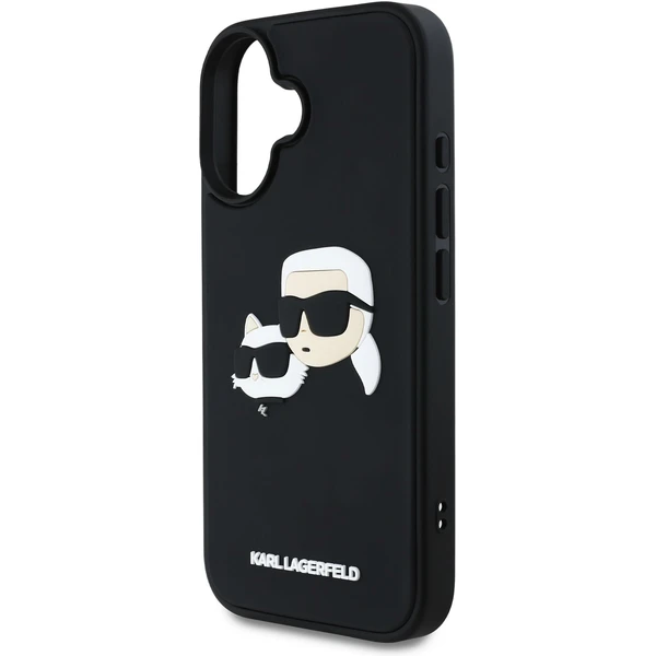 Karl Lagerfeld 3D Rubber Double Heads kryt iPhone 16 čierny - Puzdra - Obrázok 1ddf48a881ed4313a08a13dfe9e8b2c5