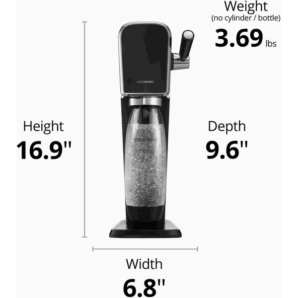 SodaStream ART výrobník sódy, mechanický, 1l fľaša, bombička s CO2, čierny - Výrobníky sódy - Obrázok 1de5deb1296e4a26a1277c01635c7998