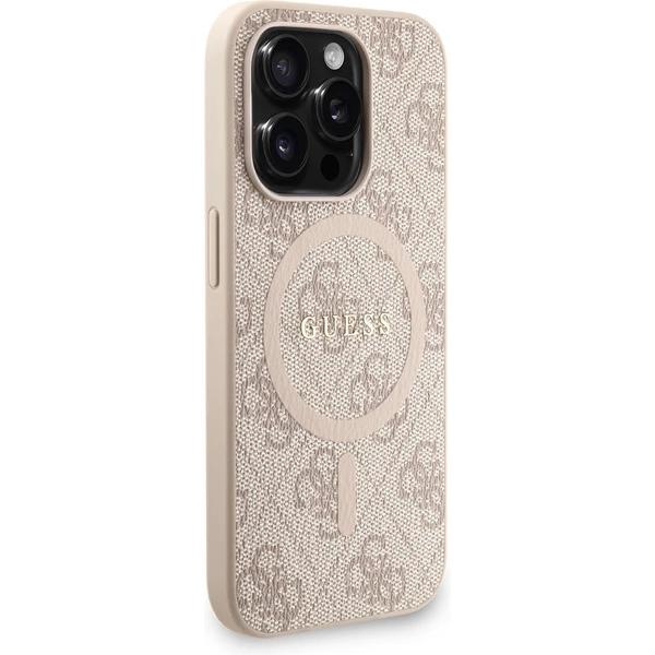 Guess PU Leather 4G Colored Ring Strap MagSafe kryt iPhone 15 Pre ružový - Puzdra - Obrázok 1de6fe263e0c47fabddcad10d35855ba