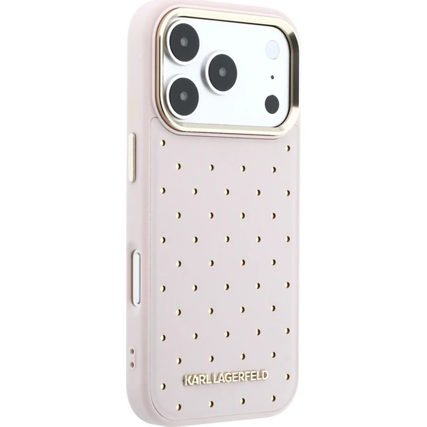 Karl Lagerfeld PU Perforated Gold Dots MagSafe Zadný Kryt pre iPhone 17 Pro Pink - Puzdra - Obrázok 1df2e429cde4492dbcfa40755b92fdde