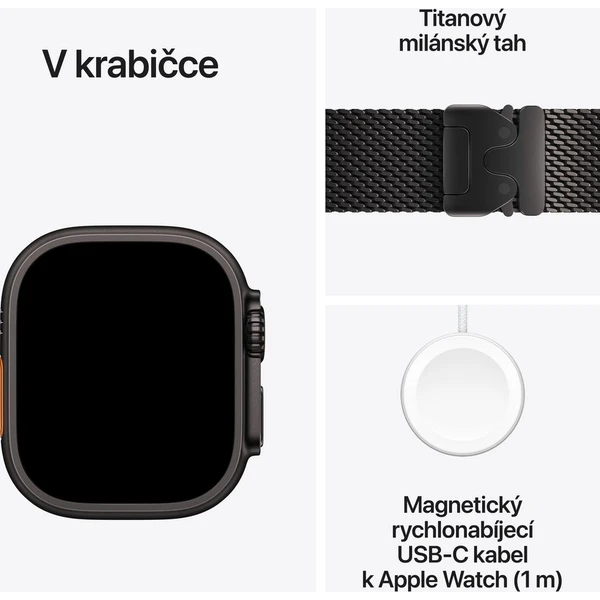 Apple Watch Ultra 4 49mm Černý titan s černým titanovým milánským tahem L - Inteligentné hodinky - Obrázok 1e0f2af820074ad58f53fa6b80e34a71