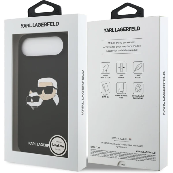 Karl Lagerfeld Liquid Silicone Double Heads MagSafe kryt iPhone Air čierny - Puzdra - Obrázok 1e2a2361f0214c70aebac2e16e5f2672