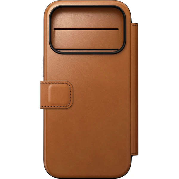 Nomad Modern Leather Folio (Horween) MagSafe kožené puzdro iPhone 18 Pro Saddle - Puzdra - Obrázok 1e2ea3ad43314089a01db97bb9f77a17