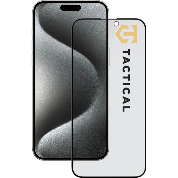 Tactical Glass Shield Privacy Stealth 5D sklo Apple iPhone 15 Pro Max čierne - Ochranné fólie a sklo - Hlavný obrázok