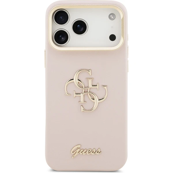 Guess PU Grained 4G Logo Stand Camera Frame kryt iPhone 17 Pro Max ružový - Puzdra - Obrázok 1e532b14166f4cf997c7faf1e94125d2