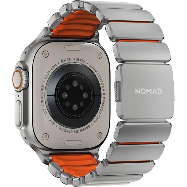 Nomad Stratos Band FKM remienok Apple Watch 45/46/49mm Natural Titanium/Ultra Orange - Remienky - Obrázok 1e8f003d52cb44cb852370d3f6d9fb1f