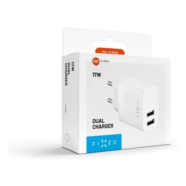 FIXED nabíjačka s 2x USB-A, 17W, biela - Nabíjačky - Obrázok 1eb18a431b6845fbac2a515fc1b91f47