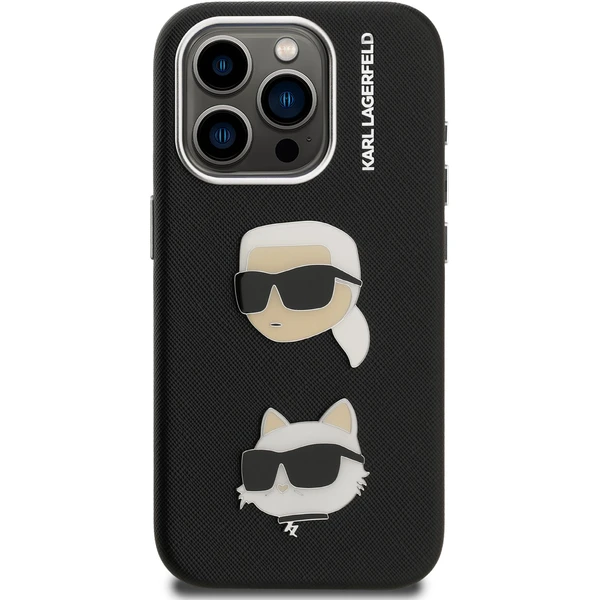 Karl Lagerfeld Grained PU K&CH Heads kryt iPhone 15 Pro Max čierny - Puzdra - Obrázok 1eb7037cccb6470a87eab6a03d2eec35