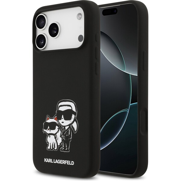 E-shop Karl Lagerfeld Liquid Silicone K&CH Sketch MagSafe kryt iPhone 17 Pro Max čierny