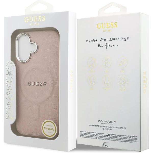 Guess PU Saffiano MagSafe kryt iPhone 17 ružový - Puzdra - Obrázok 1eeae4c4ddb347a3b6fb1d8249ea07ab
