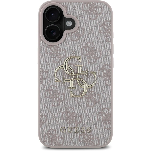 Guess PU 4G Metal Logo kryt pre iPhone 16 ružový - Puzdra - Obrázok 1f49e81b09864fb68e9eda7ab69f6ef7