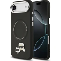 Karl Lagerfeld PU Karl and Choupette Heads Pins MagSafe kryt iPhone Air čierny - Puzdra