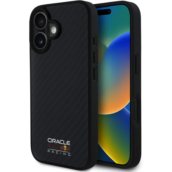 Oracle Red Bull Racing Carbon Shiny Logo MagSafe kryt iPhone 16 čierny - Puzdra - Hlavný obrázok