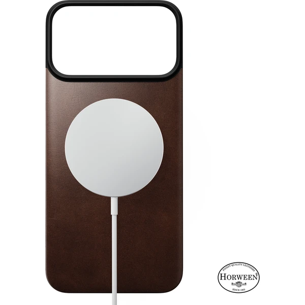 Nomad Magnetic Leather Back (Horween) MagSafe kožený kryt iPhone 18 Pro Max Rustic Brown - Puzdra - Obrázok 1f93d52acde940b589d204fb8001759f