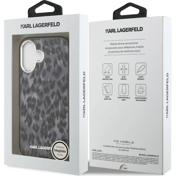 Karl Lagerfeld IML Leopard MagSafe kryt iPhone 17 sivý - Puzdra - Obrázok 1fc6b0e81660420ab47350c8899b44b2