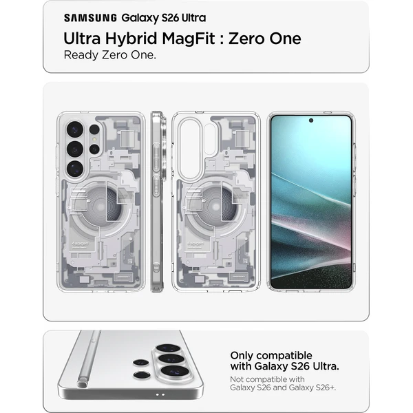 Spigen Ultra Hybrid MagSafe kryt Samsung Galaxy S26 Ultra zero one white - Puzdra - Obrázok 2006da9d87aa437caf828b1f76288d1a