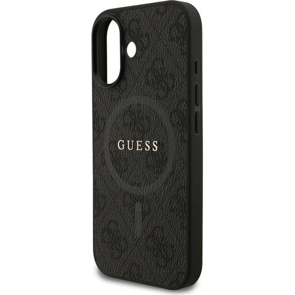 Guess PU Leather 4G Colored Ring MagSafe Zadný Kryt pre iPhone 17 čierny - Puzdra - Obrázok 2009cdf41cb74f4f8740f1fc91446d26