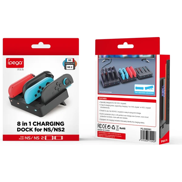 iPega SW2081 nabíjacia stanica pre JoyCon pre Nintendo Switch 1/2 čierna - Nabíjačky - Obrázok 201b5acbecc049b1ad1cb48b2bf53b12