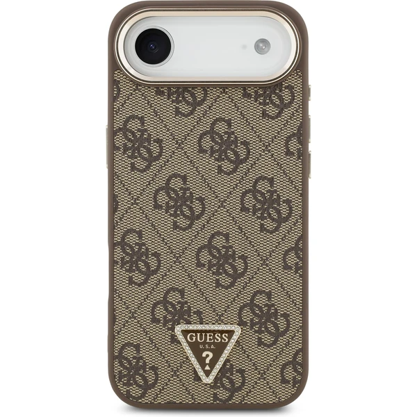 Guess PU Leather 4G Triangle Logo Gold Frame MagSafe kryt iPhone Air hnedý - Puzdra - Obrázok 20d7f60ab02646b78b0ba7dd7f7d9dad