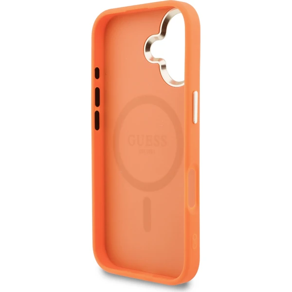 Guess PU Perforated 4G Logo MagSafe kryt iPhone 17 oranžový - Puzdra - Obrázok 21135621c6ca42888643df00a246afb9