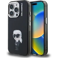 Karl Lagerfeld IML Aquarelle Karl kryt iPhone 15 Pre Max čierny - Puzdra