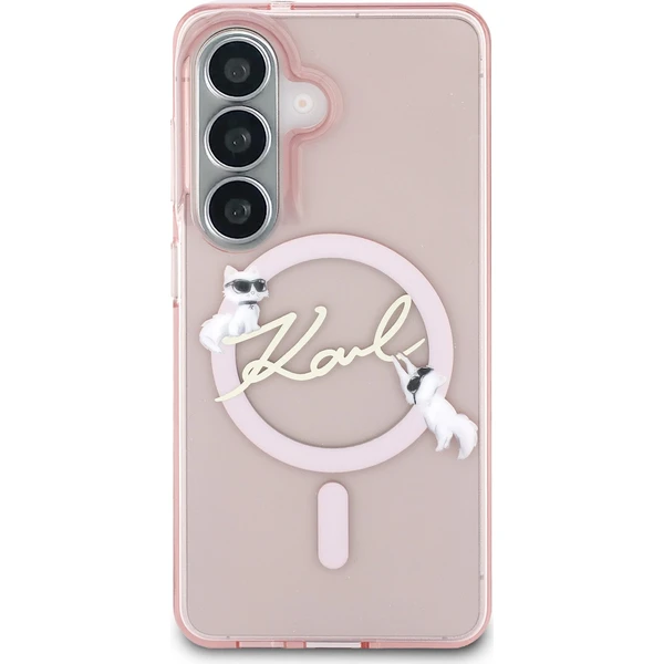 Karl Lagerfeld IML Choupette Karl Script Logo Magnetický kryt Samsung Galaxy S26 ružový - Puzdra - Obrázok 211e3f5586fc49e28ca729c6a3b00110