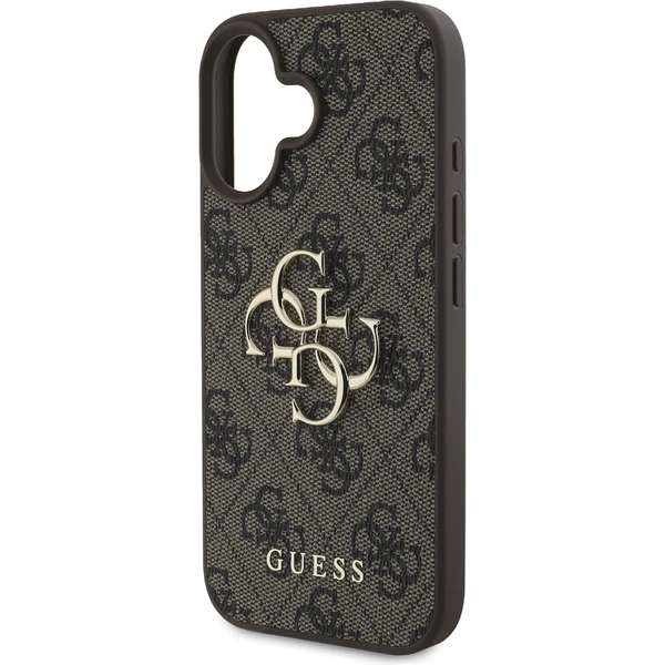 Guess PU 4G Metal Logo kryt pre iPhone 16 hnedý - Puzdra - Obrázok 213305a44fa9426fbe25d99b30c66477