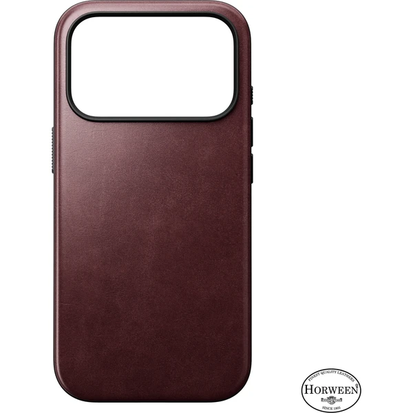 Nomad Modern Leather (Horween) MagSafe kožený kryt iPhone 18 Pro Burgundy - Puzdra - Obrázok 213f717e088f4c6fbfe0539c0a79f0c2