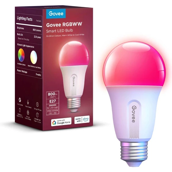 Govee Smart žiarovka RGBWW 9W-60W 800lm E27 Long Life - Žiarovky - Hlavný obrázok