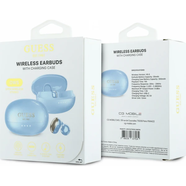 Guess Metallic Finish Classic Logo OWS Bezdrôtová Slúchadlá Light Blue - Slúchadlá - Obrázok 2191d1716eca48ba80e83e96fcb2b760