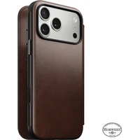 Nomad Modern Leather Folio (Horween) MagSafe kožené púzdro iPhone 17 Pro Max Rustic Brown - Puzdra